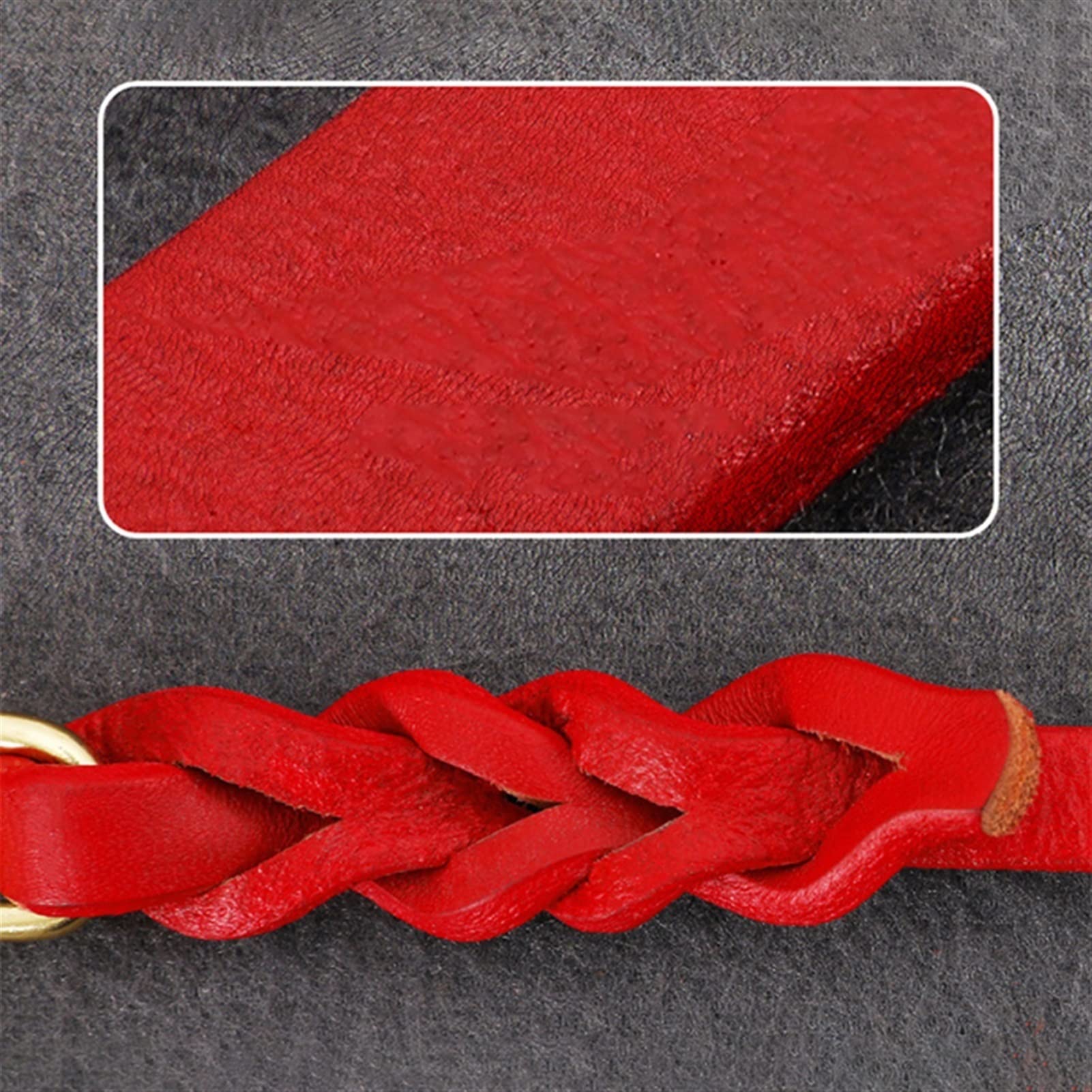 Skórzana smycz dla dużego psa Smycz do treningu chodzenia Pleciona lina trakcyjna z prawdziwej skóry Miedziany haczyk Dla owczarka niemieckiego Labrador (Kolor: 1, Rozmiar: 1 2 cm X 180 cm) (3 1 2 c