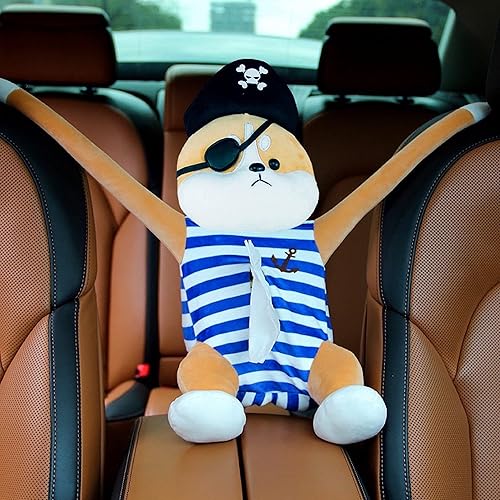 Miniatura 2 de CB - Soporte de pañuelos de felpa para colgar con gancho y diseño de animales de dibujos animados para el automóvil el hogar el capitán Husky