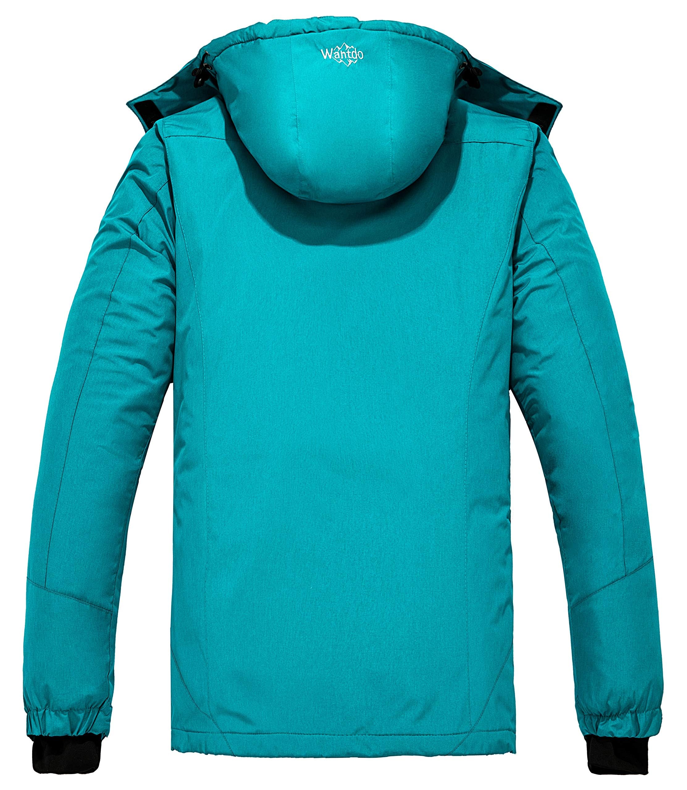 Wantdo Giacca da Sci Montagna Invernale Parka da Neve Caldo con Cappuccio Cappotto da Snowboard Giubbotto da Escursionismo Impermeabile Donna