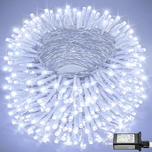 Miniatura 46 de Guirnalda de 300 luces LED para exteriores, 300 luces LED conectables de Navidad para interiores, impermeables, con 8 modos, luces de hadas Multi