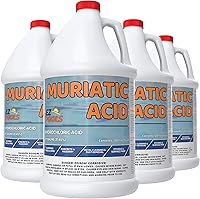 EZ POOLS Muriatic Acid 4 Gallon Pack for Pools & Spas - Lowers pH, Reduces Alkalinity, Removes Calcium Scale