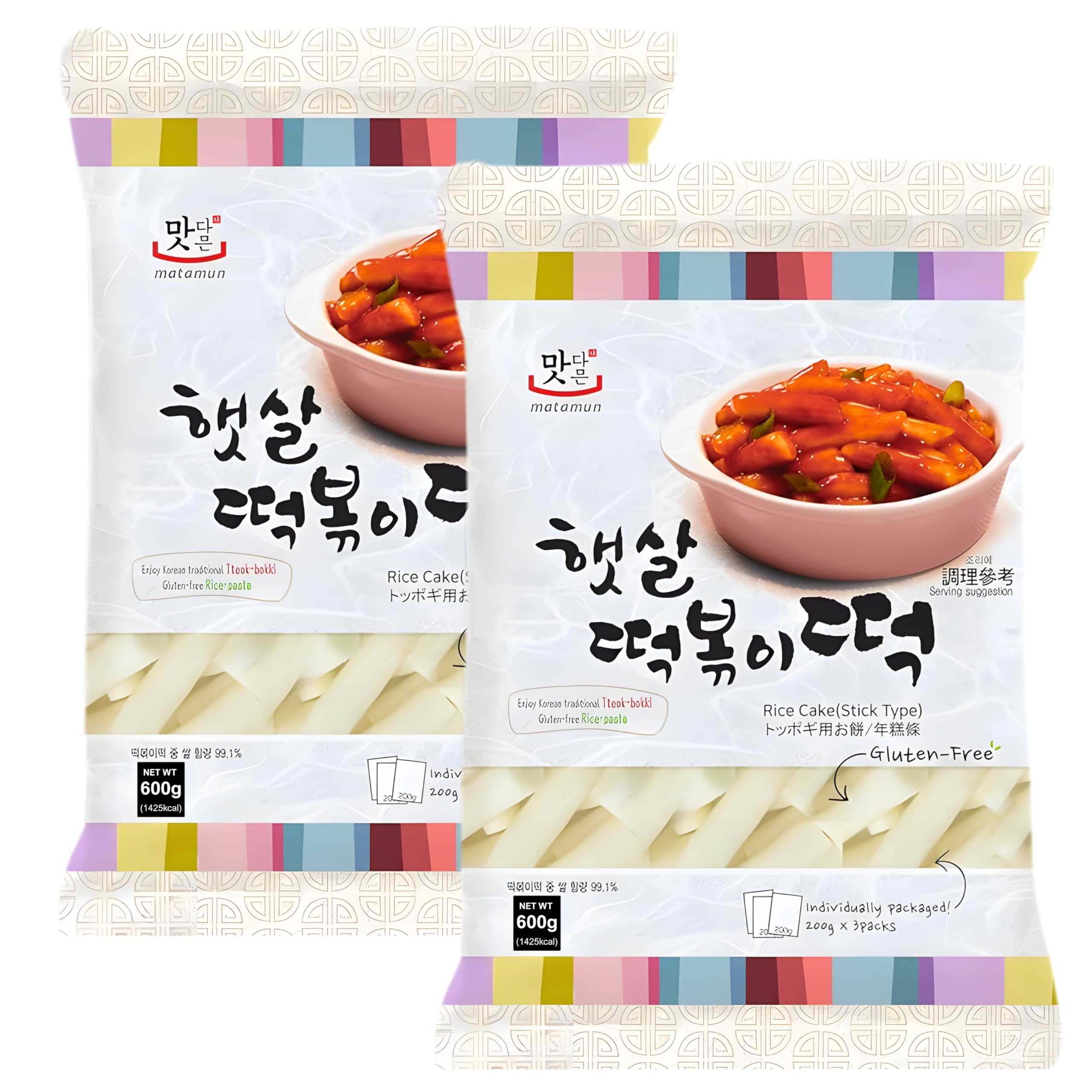 Tteokbokki Topokki - Rice Cake Pasta gruesa de arroz - Coreano Tradicional - Pasteles de Arroz en Bastones - Sin Gluten - Pack Laborawi (1200g)