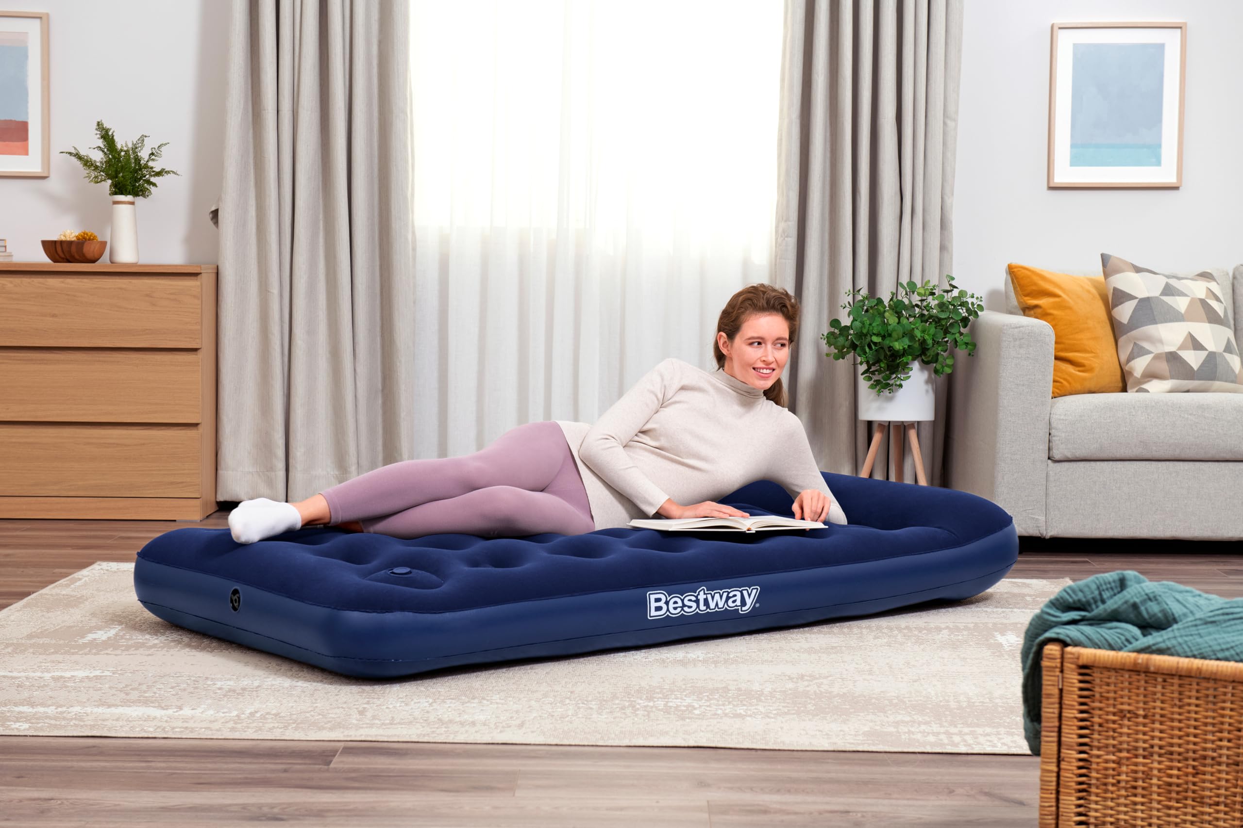 Bestway Single-Luftbett mit integrierter Fußpumpe 188 x 99 x 28 cm