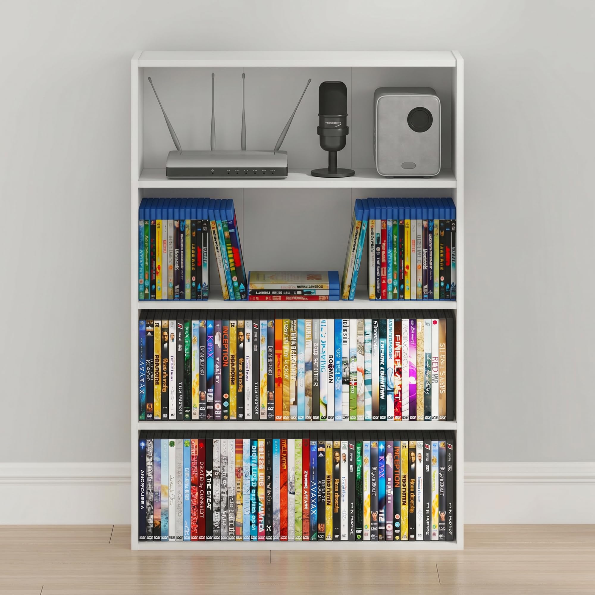 Basic DVD & Step Up DVD セット Amazon.com: Furinno Basic DVD Shelf, 4-Tier CD Rack, Media Shelf
