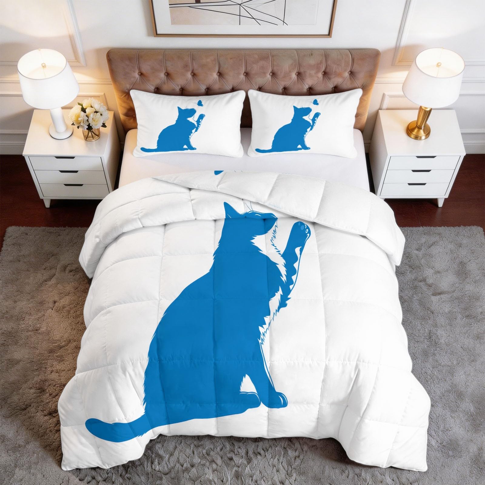 Edredón sin funda antiarrugas blanco de 240x220 cm lavable para todo el año