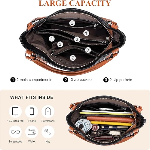 Miniatura 5 de Over Earth Bolsos de cuero suave para mujer bolso bandolera grande