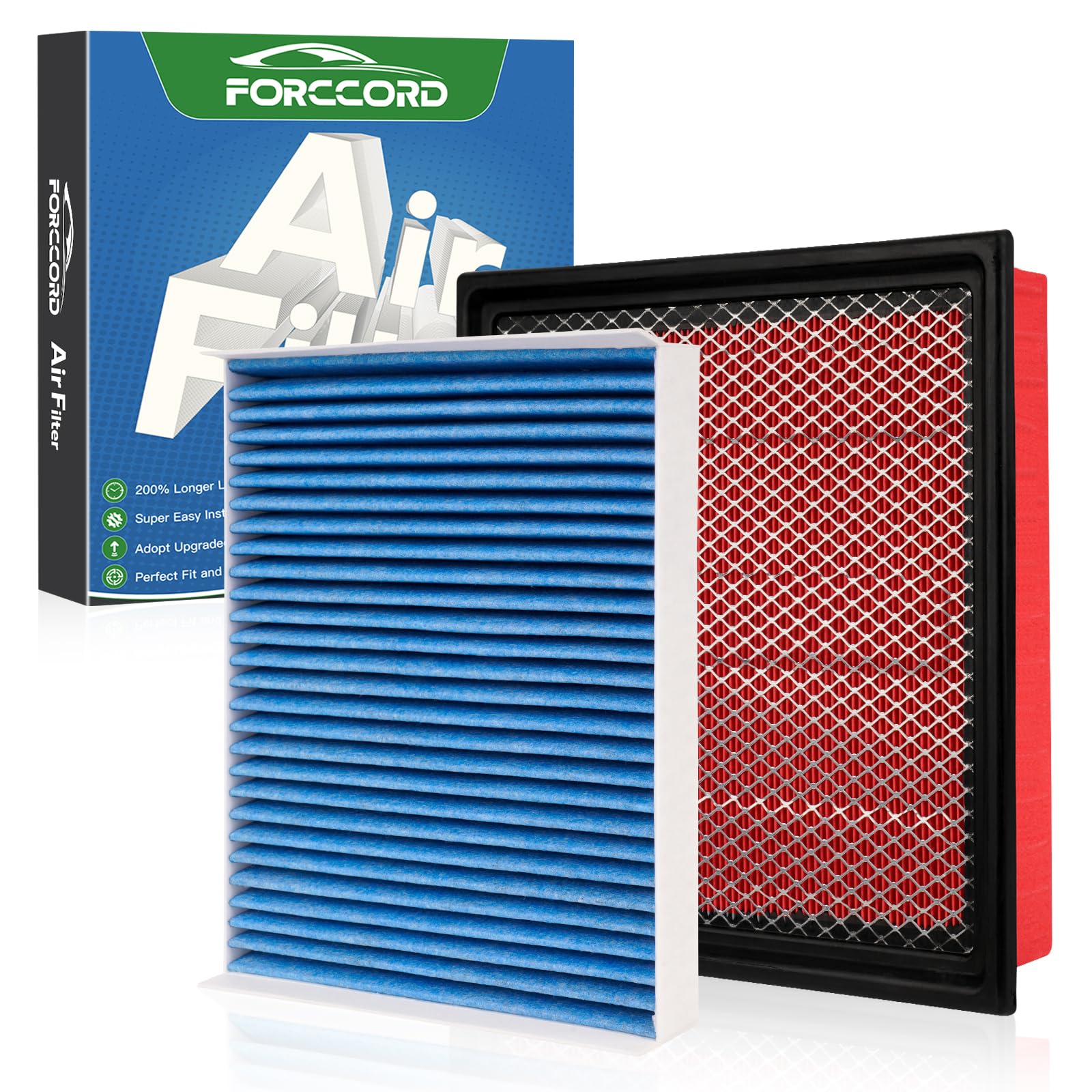 Forccord Cabin and Engine Air Filter Kit