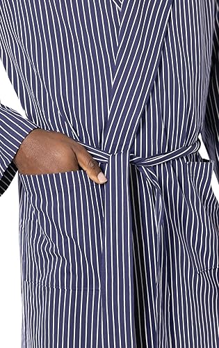 Miniatura 3 de PajamaGram Mens Summer Robe with Pockets - Men Lightweight 100% Cotton Robe House Coat for Men, Men's Bathrobe