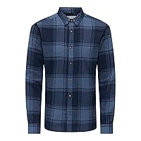 ONLY & SONS LS Checked Shirt Onsgudmund-Maglietta a Quadretti Noos