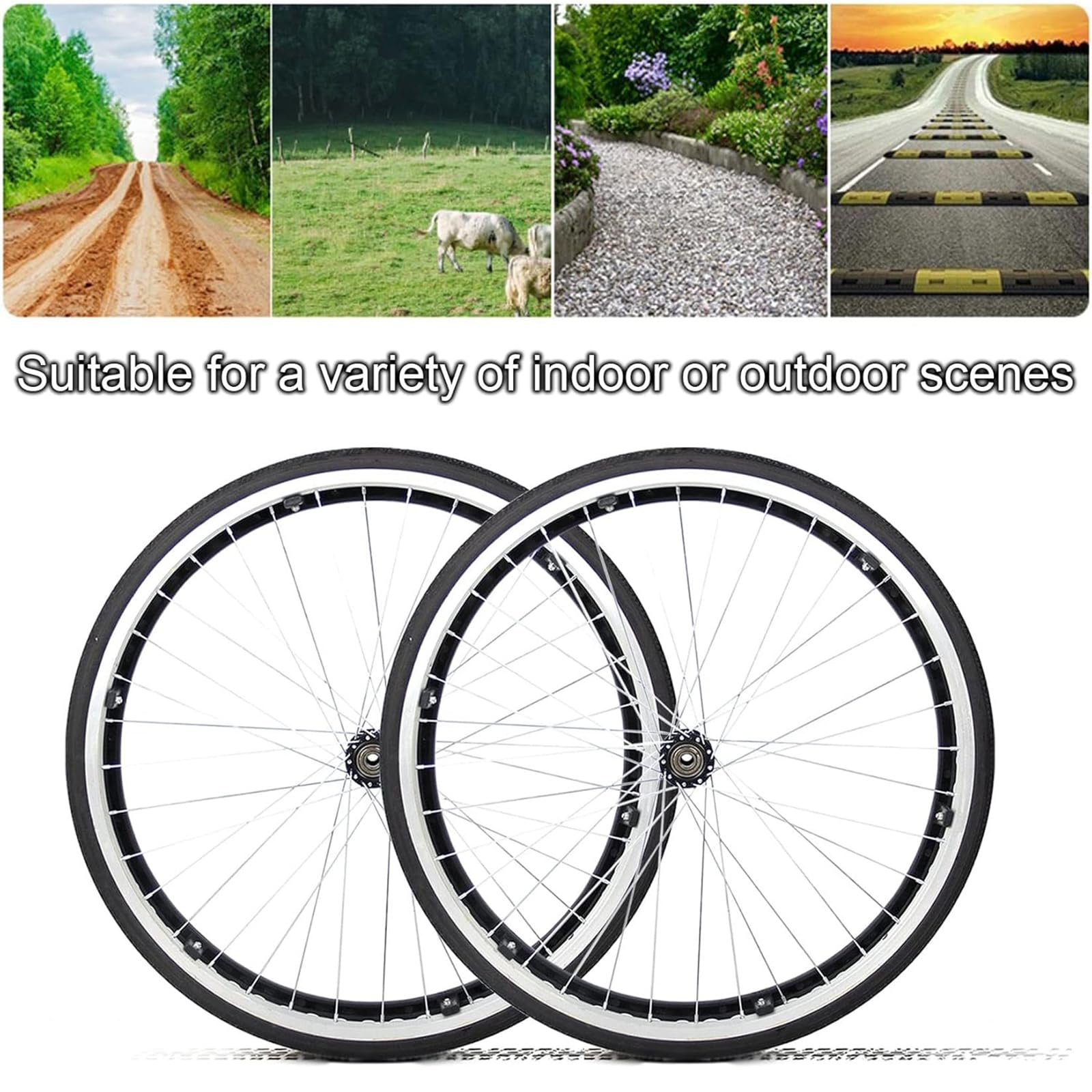 Rollstuhlräder Ersatz Hinten 24 Zoll 2Er-Set Pannensicher Solider Rollstuhl Hinterrad Ersatzteile Für Rollstühle Hinterrad rutschfest Verschleißfest Solide Rollstuhlreifen