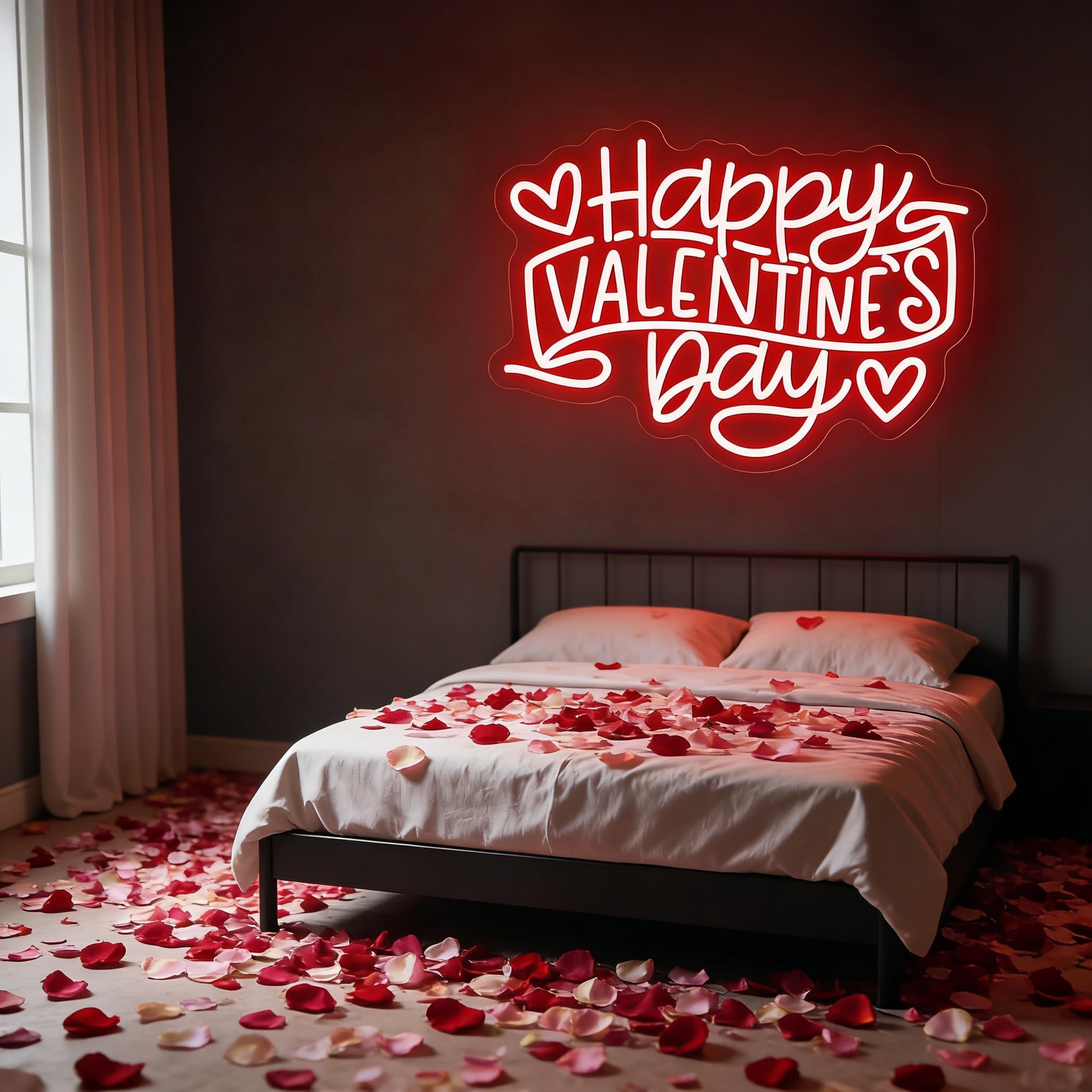 Letrero de neón personalizado para el día de San Valentín, romántico, luz LED de neón para dormitorio, decoración de pared del hogar, decoración de fiesta, regalo personalizado