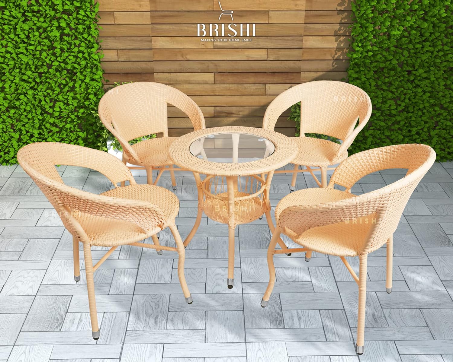 BRISHI Garden Patio Seating Chair and Table Set Outdoor Balcony Garden