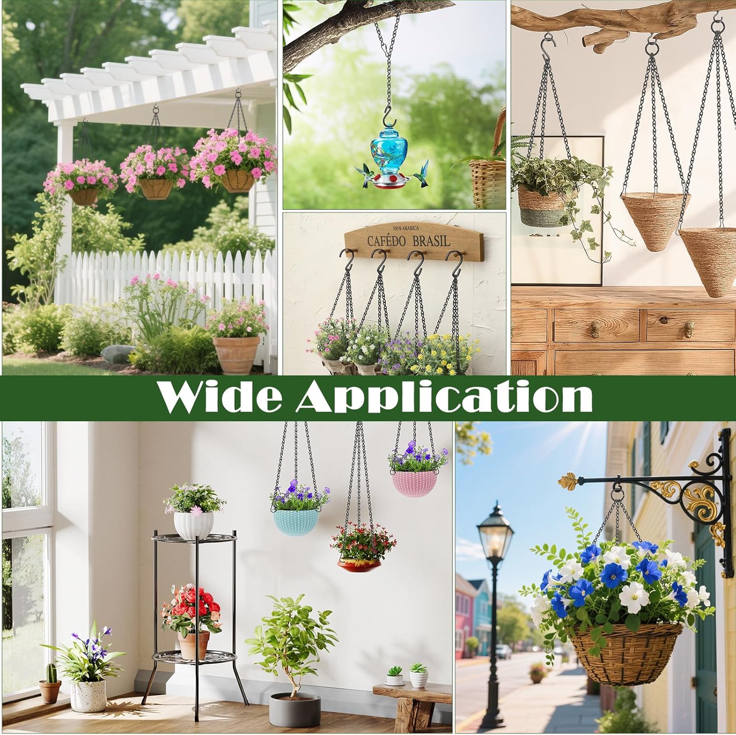 236 Inch Hanging Basket Chain,Decorative DIY Metal Black Hanging Chain for Photo,Bird Feeder,Wind Chimes，Planters Baskets - Image 7