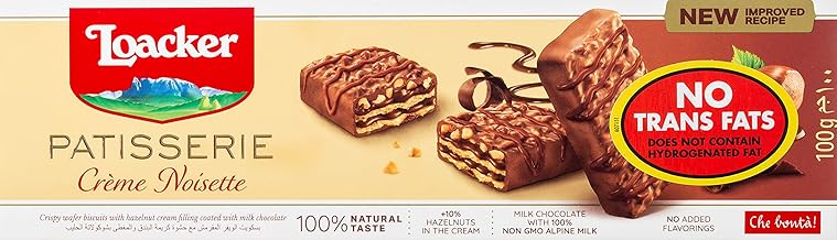 Wafer com Recheio de Creme de Avelã e Cobertura de Chocolate ao Leite Gran Pasticceria Caixa Loacker 100g