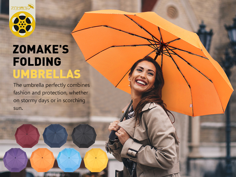 Ombrello Da Viaggio Antivento Compatto - 8 Stecche, Peso 298g, Protezione UV 95%, Automatico - Foto 4