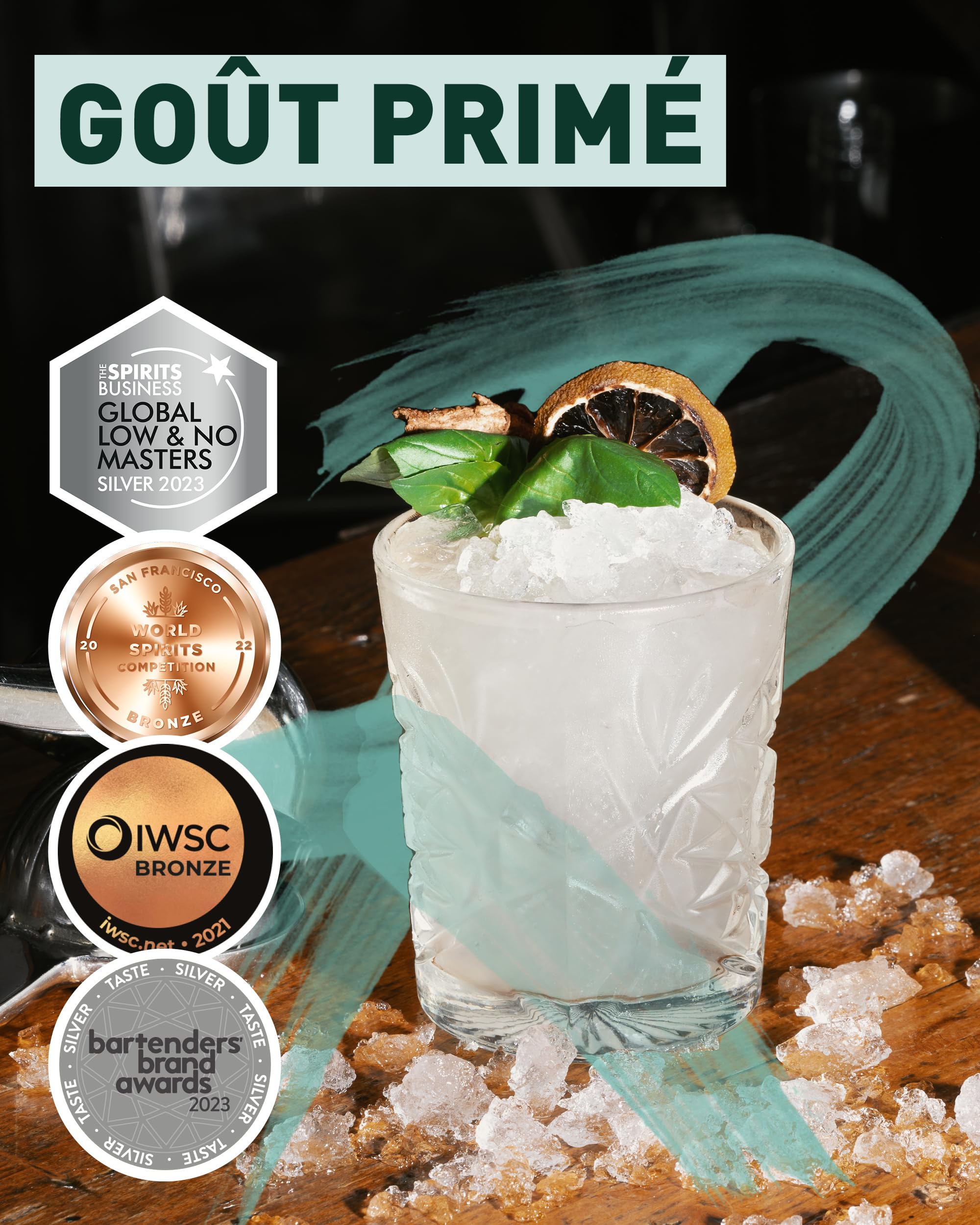 REBELS 0.0% - Alternative sans Alcool inspirée du Gin - Botanical Dry - 500 ml - Distillé deux fois pour un Arôme intense - Goût primé - Végan - Pour Mocktails comme Gin Tonic