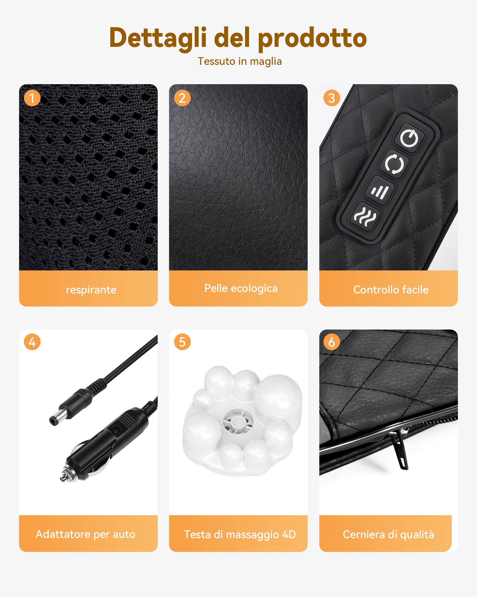 KNQZE® Massaggiatore cervicale, 2026 Shiatsu 4D massaggiatore schiena e collo, Massaggio collo 4D con impastamento del tessuto profondo, Alleviare la fatica, Regalo donna uomo mamma