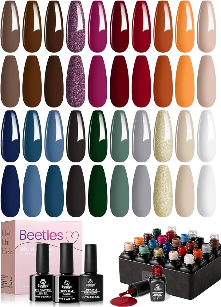 Amazon.com: Beetles Winter Gel Nail Polish Kit - 23Pcs Burgundy