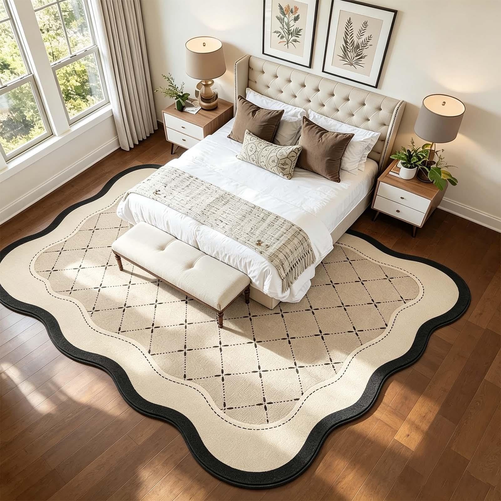 Vintage-Teppich mit unregelmäßiger Form für Wohnzimmer