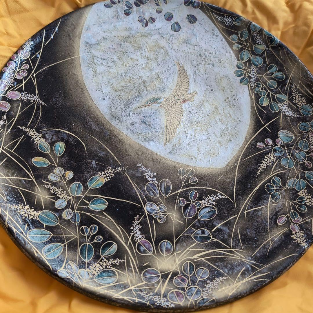 美しい鳥のデザイン大皿 花鳥風月風 36センチセンチ美しい鳥のデザイン大皿
