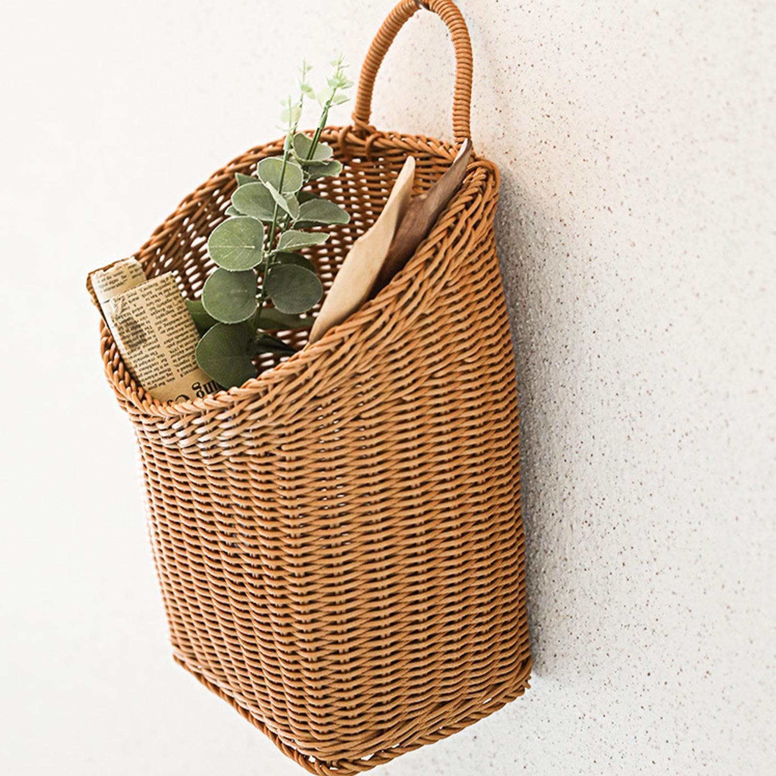 Cesti per Parete | Portafrutta e Portapane in Intrecciato | da Parete in Rattan | per Cucina Ingresso Camera Soggiorno Casa Interno Esterno