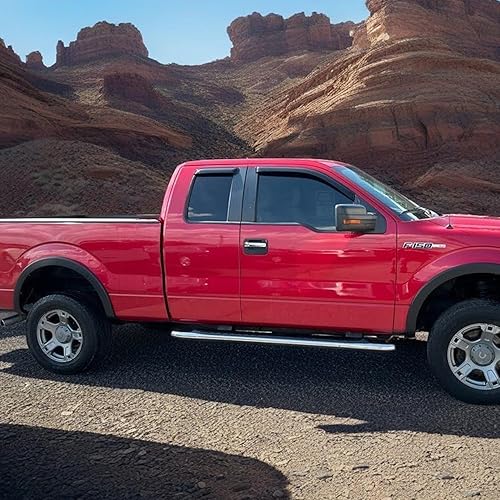 Miniatura 3 de Viseras laterales adhesivas para ventana de automóvil, protectores de lluvia, deflectores de ventilación para Ford F-150 SupercabExtended Cab