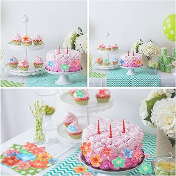 52 Stück Essbare Blumen Cupcake Topper - Tortendekoration Für Blumen-Partys