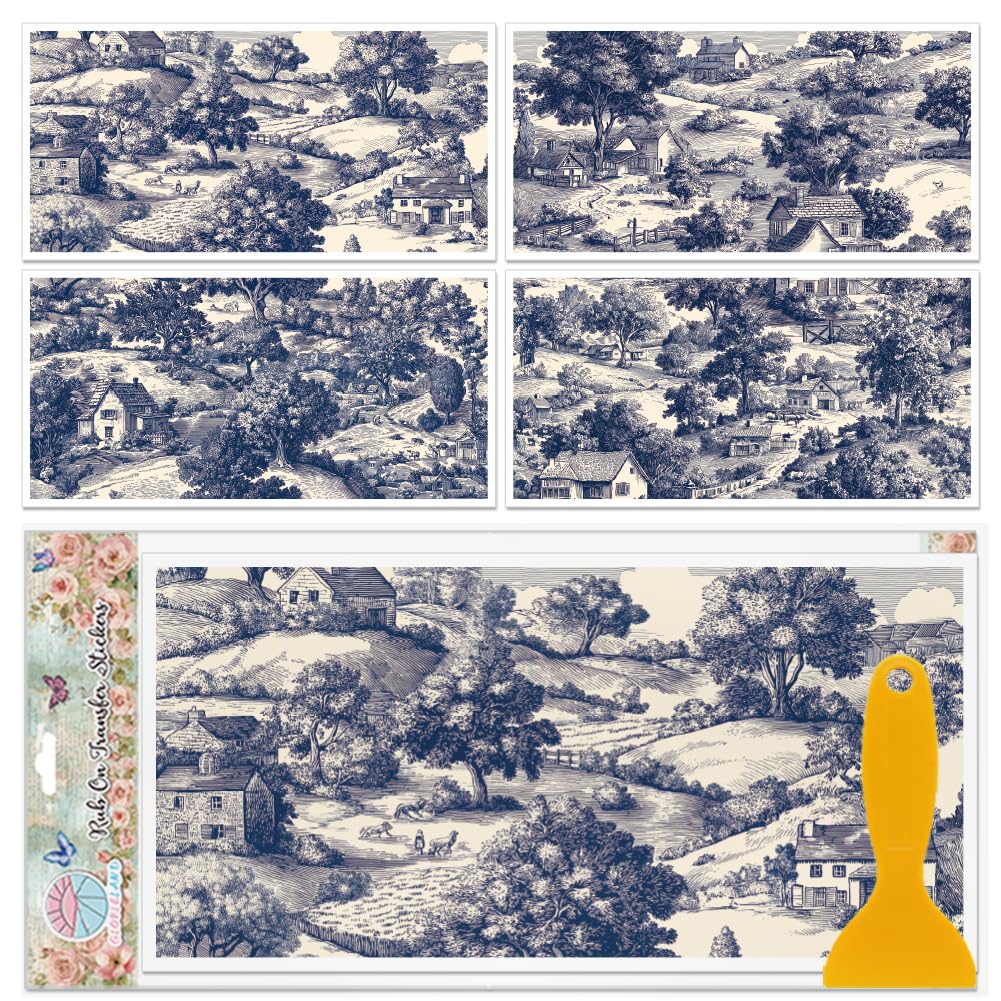 Transferencias pegatinas de paisaje azul para decorar el escritorio de su dormitorio o sala
