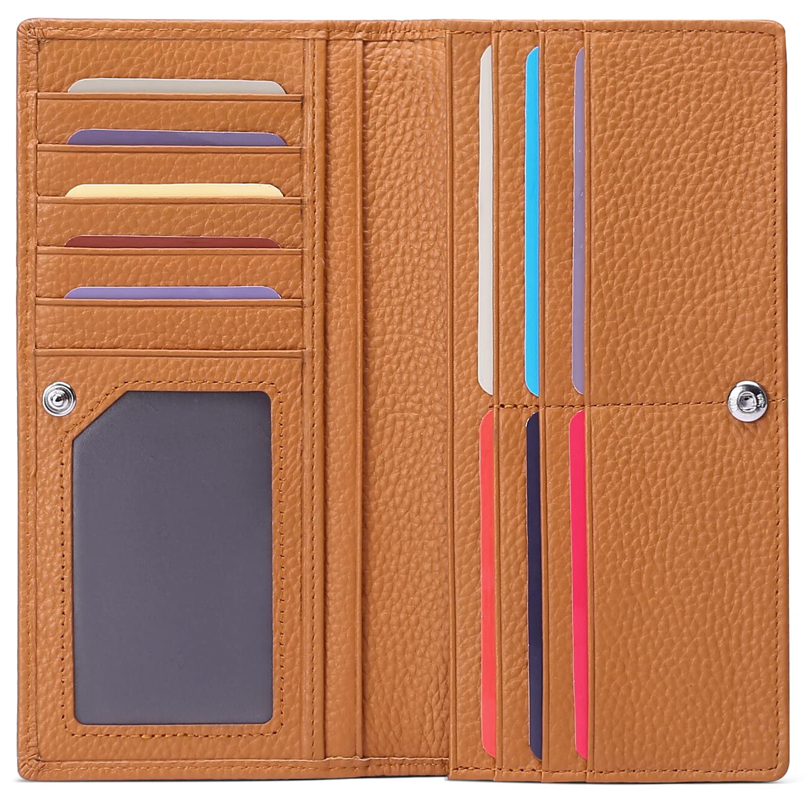 GOIACIIUltra Slim Thin Wallets for Women RFID Blocking Leather Credit Card Holder Ladies Billfold Clutch