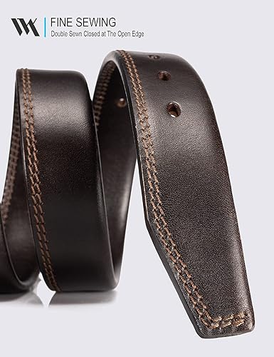 Miniatura 5 de WOLFANT Cinturón casual de cuero de grano completo para jeans, cinturón de trabajo 100% italiano de cuero sólido