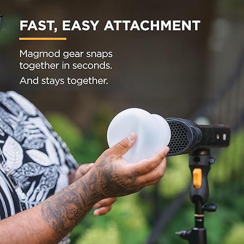 Miniatura 4 de MagMod Starter Flash Kit 2, juego de modificadores de flash magnético para fotografía de encendido y fuera de la cámara, incluye MagGrip 2, MagGrid