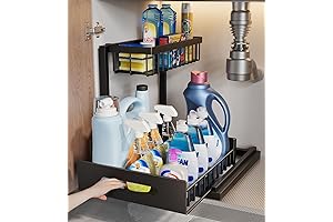 2-Tier Under Sink Storage Organizer: Kitchen Bathroom Storage Solution