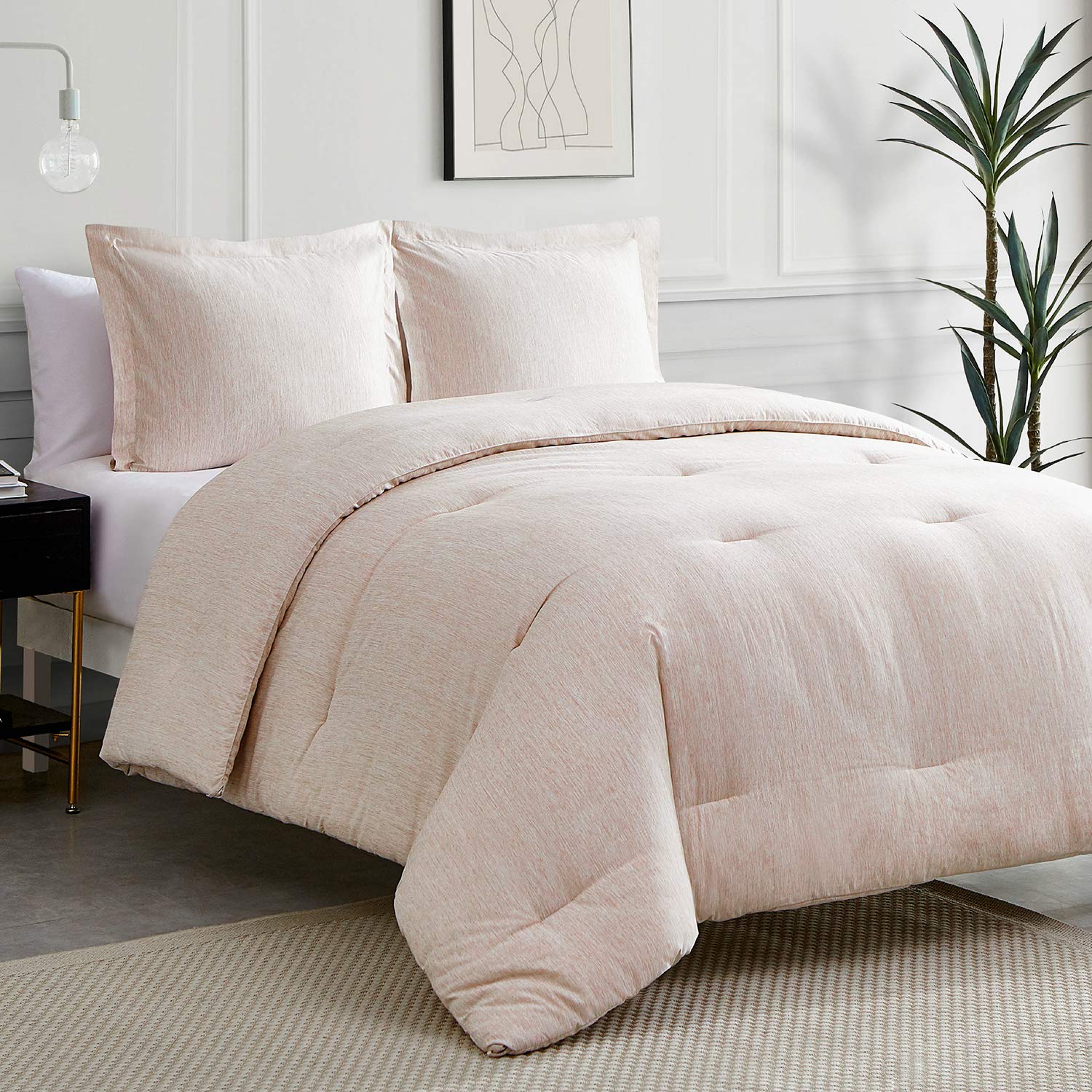 Sponsored Ad - Bedsure Khaki Queen Comforter Set - Bed Comforter Queen Set, Comforter Cationic Dyeing Queen Comforter with...