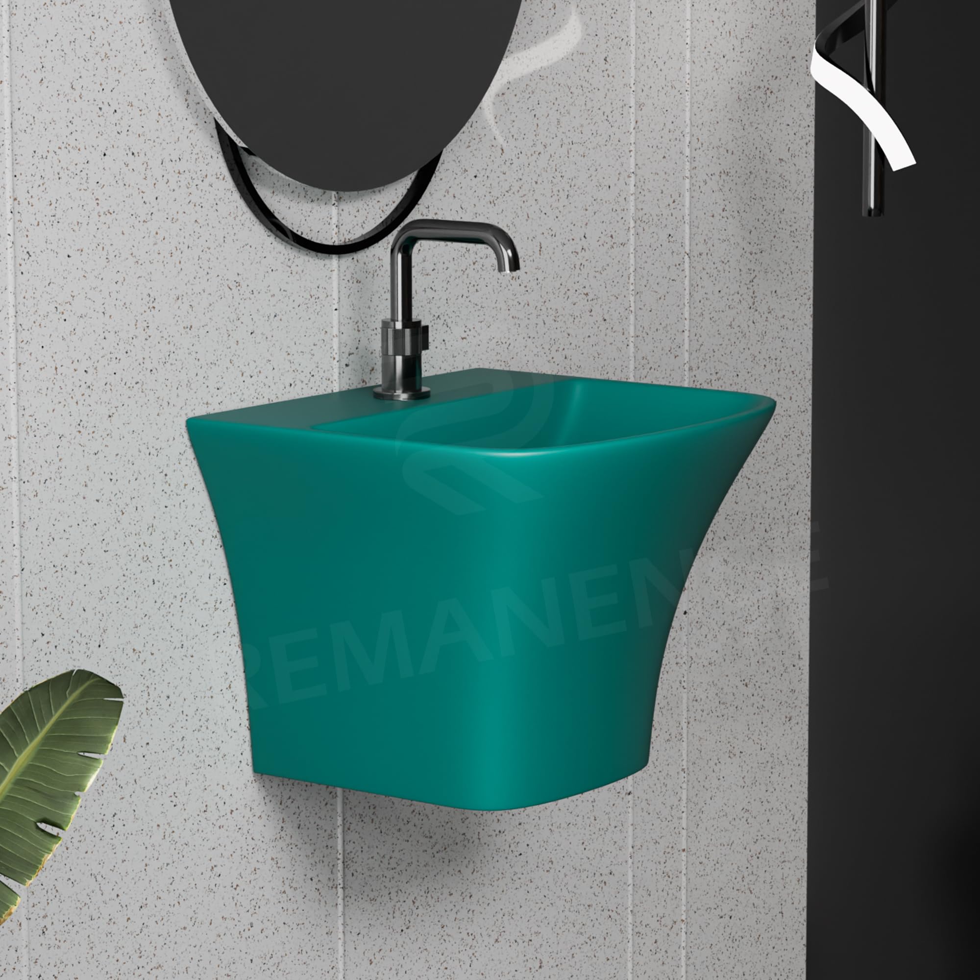 Luxury Wall Mounted Wash Basin - White Ceramic -7