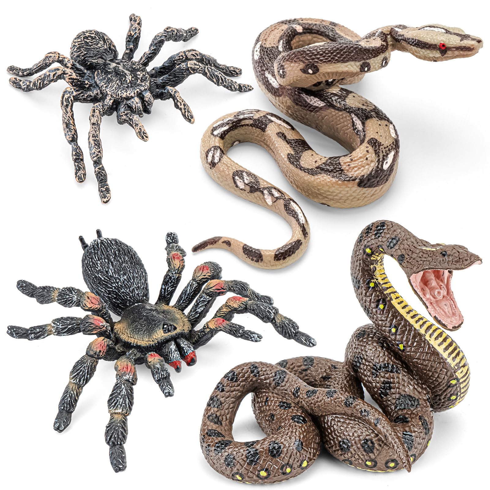 View 1 of THINKBAY 4PCS Fake Snake Spider Prank Toys