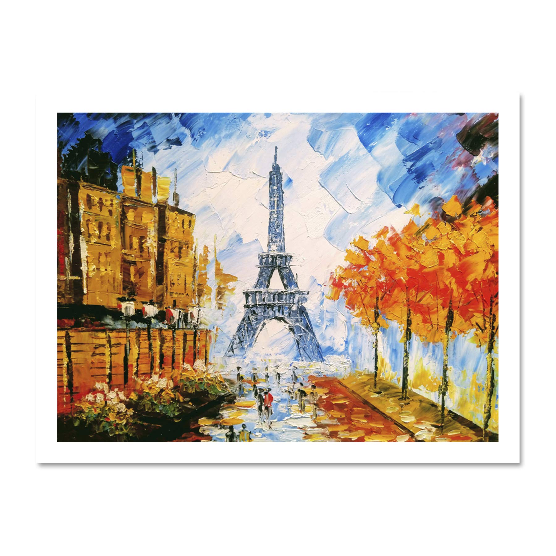 Eiffel Tower Paris Street Large Framed Art Print Poster Wall Decor 18x24 inch
