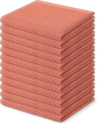 Miniatura 197 de Homaxy Paños de cocina de 100% algodón con tejido gofre, toallas de cocina ultra suaves, absorbentes, de secado rápido, 12 x 12 pulgadas, paquete