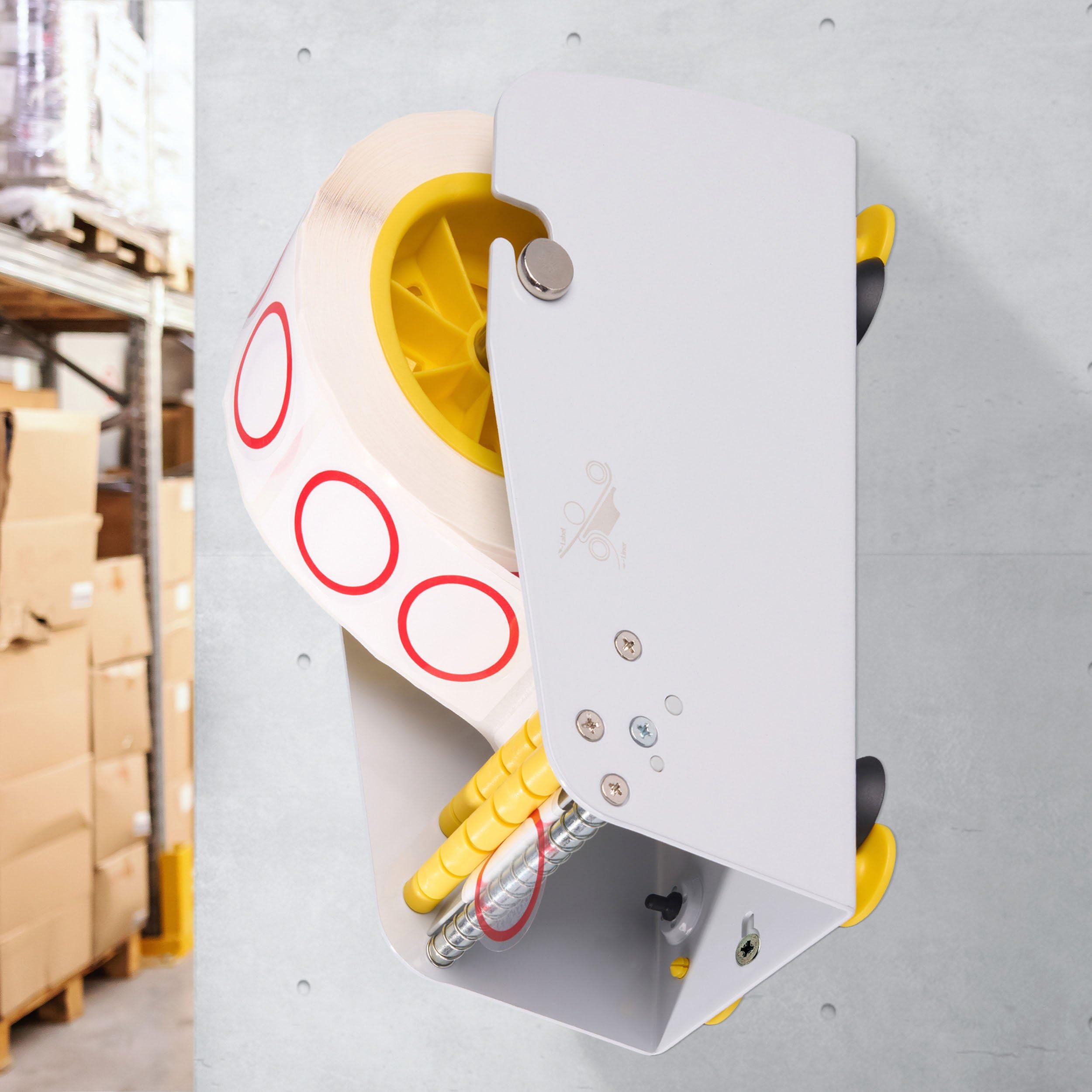SPRINTIS - Etikettenspender für Wand und Tisch, bis 75 mmRollenbreite