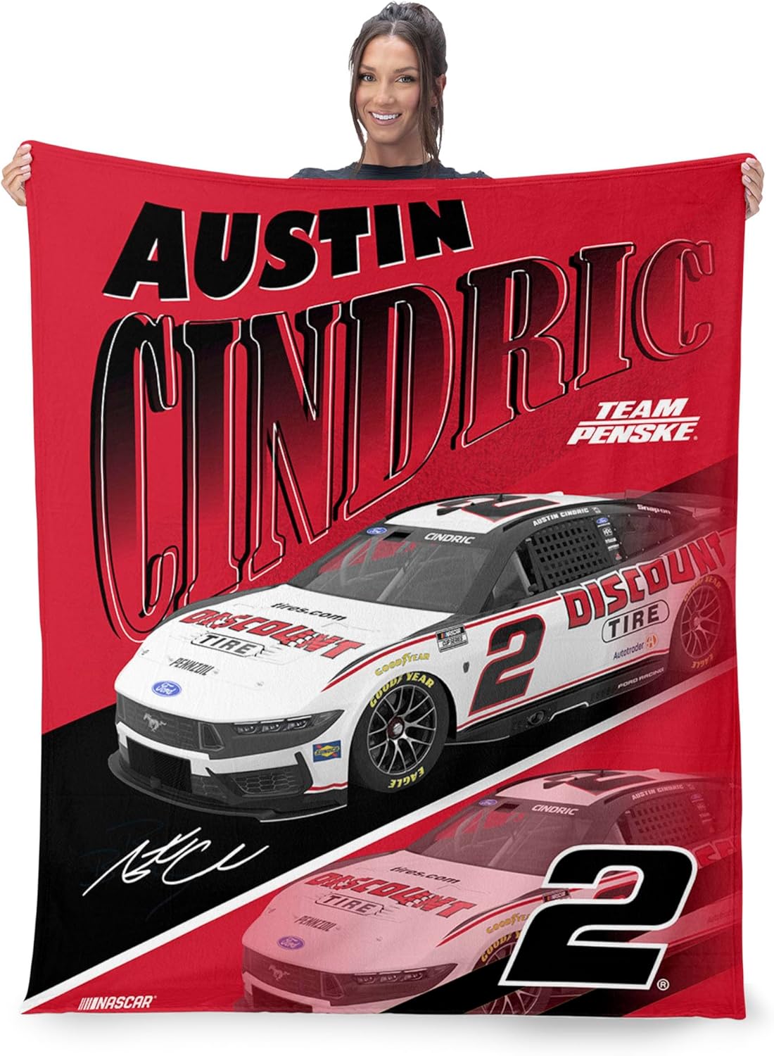 Northwest NASCAR Silk Touch Throw Blanket, 46 x 60 in, Ultra Soft Plush Polyester, Lightweight Warm Decorative Fan Gift