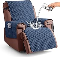 Vista 24 de KinCam Funda 100% impermeable para silla reclinable, fundas de sofá reclinable para mascotas, perros, funda de sofá reclinable, protector de muebles