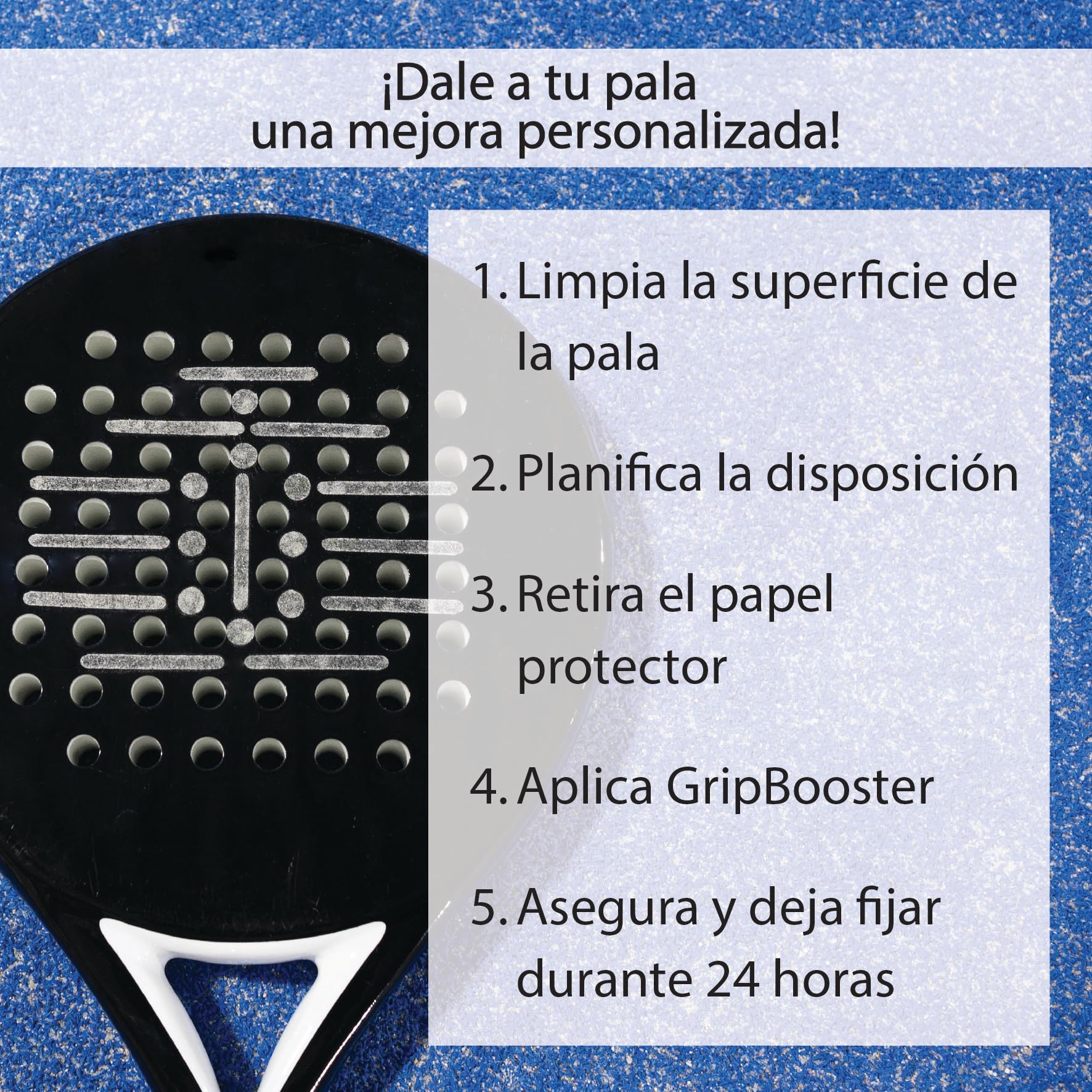 GripBooster Tiras Rugosas de Padel, Ultraligero para Palas de Padel