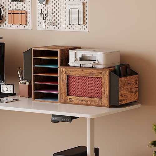 Miniatura 3 de Carro de archivador rodante, archivador pequeño debajo del escritorio, caja organizadora de archivos colgante con tapa, bolsillo lateral para tamaño