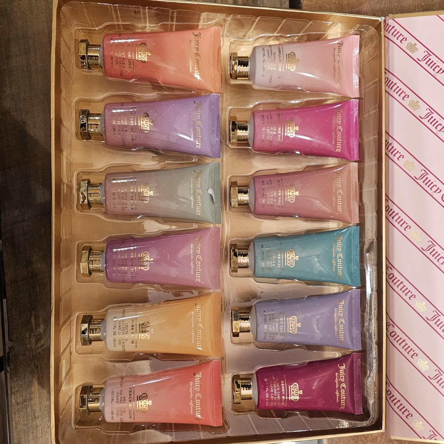 Juicy Couture Hand Lotion Set for Women – 12 Pack Mini Hand Cream, Moisturizing Bath Products, Travel Size Bubble Scented Lotions