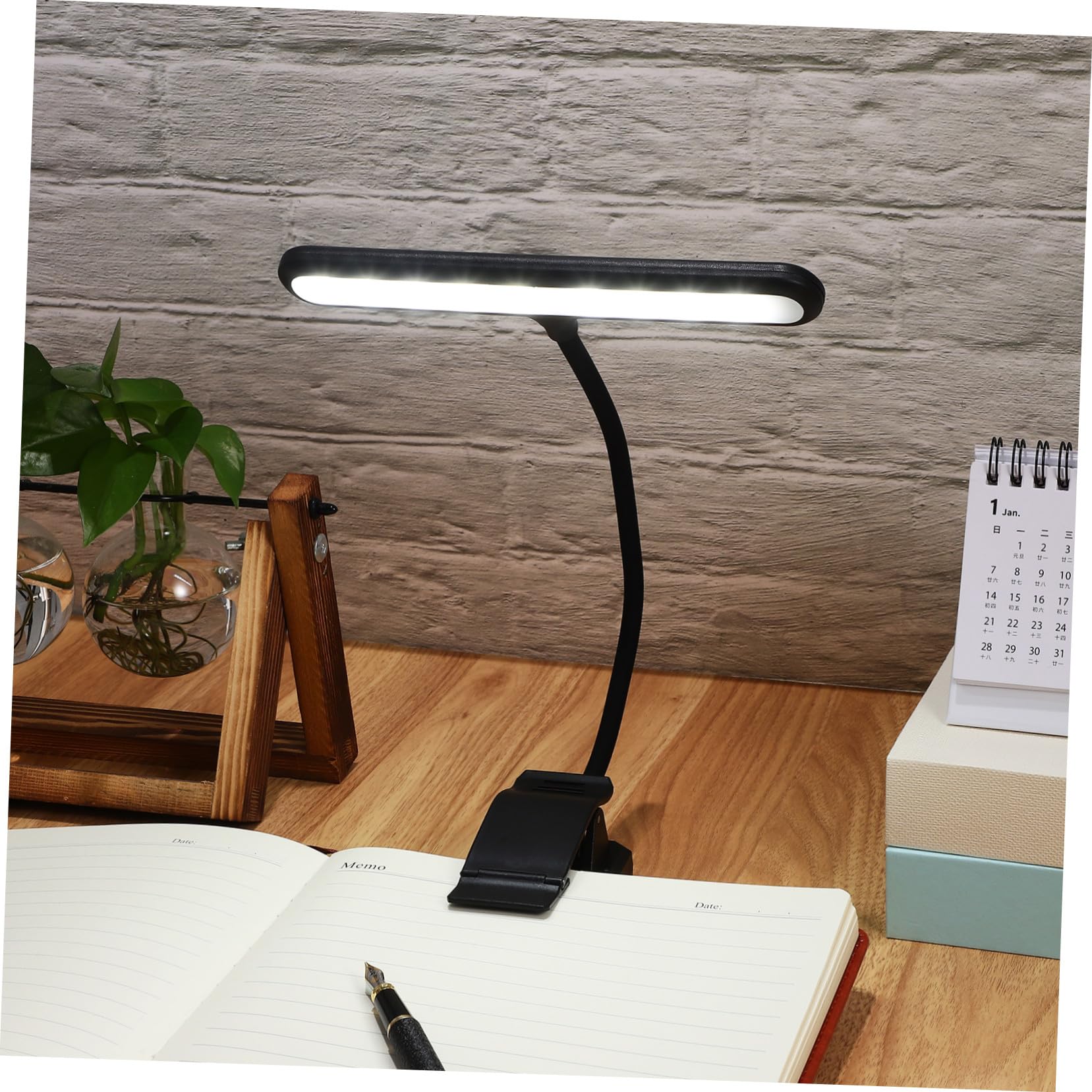GALPADA Lámpara de Clip para Atril Luz LED Recargable, Protección Ocular y Pantalla de Batería, Compacta y Flexible para Lectura y Piano