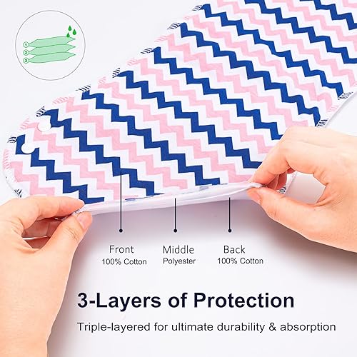 Miniatura 3 de Paños para eructos y baberos para bebé, diseño 2 en 1, tamaño grande, 3 capas gruesas, 100% algodón, súper absorbente y suave, juego de trapos para