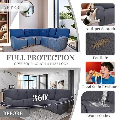 Miniatura 480 de Fundas 100% impermeables para sofá reclinable seccional, fundas para sofá reclinable en forma de L, funda para sofá seccional de esquina en forma de