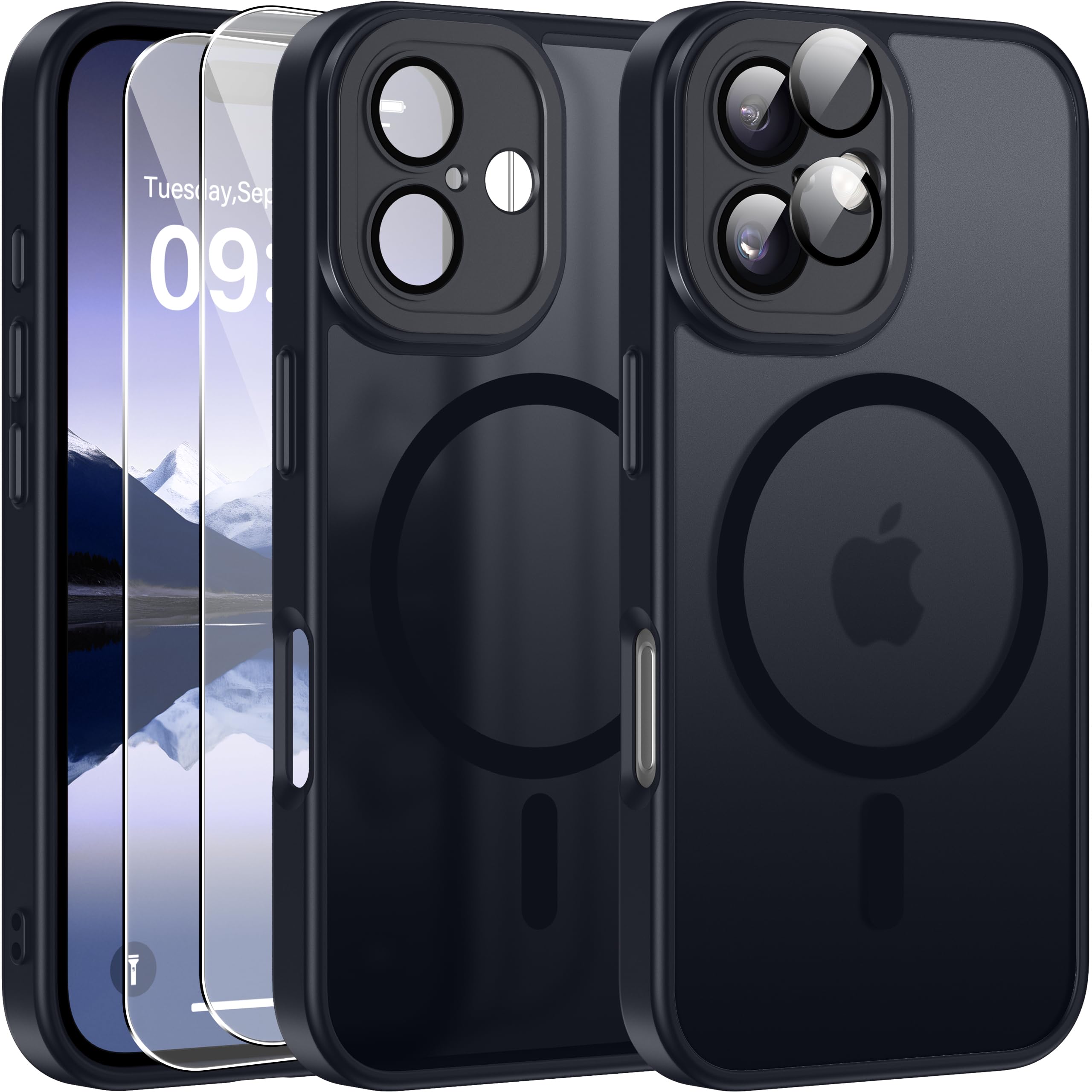 Opkiegrn Magnetisch HandyHülle Kompatibel mit Samsung Galaxy S22 Kompatibel mit MagSafe mit 2 Schutzfolie,Vollständiger Kameraschutz, Stoßfest Dünn Durchscheinende Matt SchutzHülle (Grau)