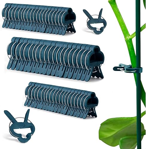 Dimrom 200 clips para jardín, enrejado de cuerda para tomate, lazos para plantas de exterior, plantas trepadoras, soporte de plantas