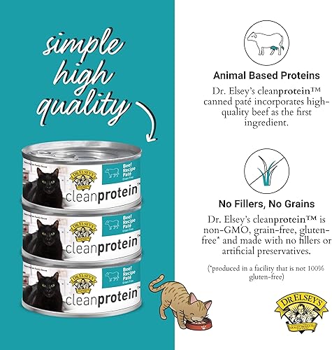 Miniatura 10 de Dr. Elsey's cleanprotein Receta de atún Comida húmeda para gatos (caja de 24), 2.75 onzas de comida enlatada