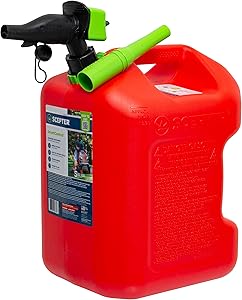 Scepter FSCG552 Fuel Container with Spill Proof SmartControl Spout with Bonus Spout Extender, Rear Handle Red Gas Can, 5 Gallon